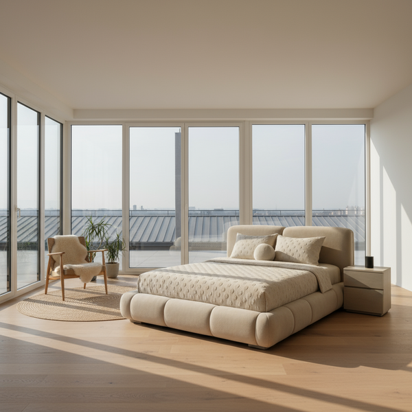 Bed - MDF Wood-White-Multi Size