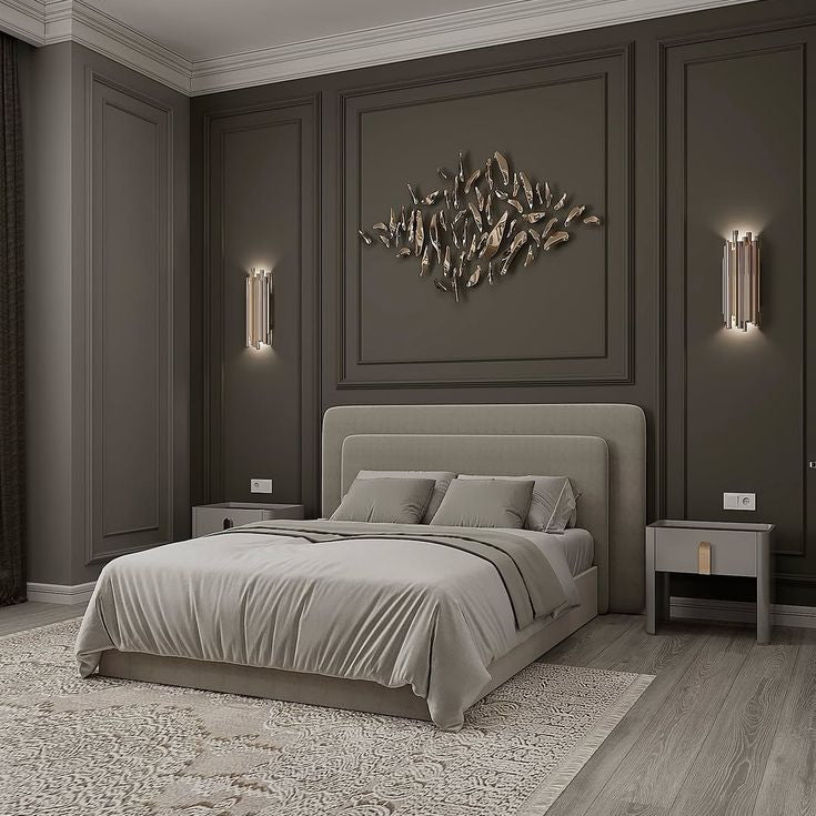 Bed- MDF Wood - Gray - Multi Size