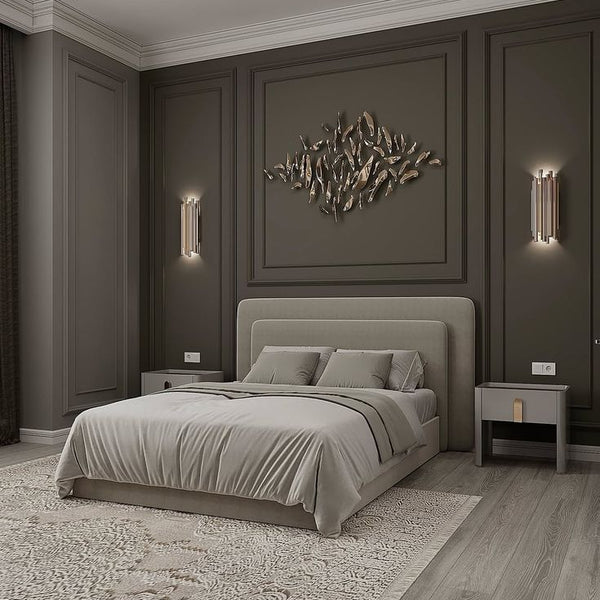 Bed- MDF Wood - Gray - Multi Size