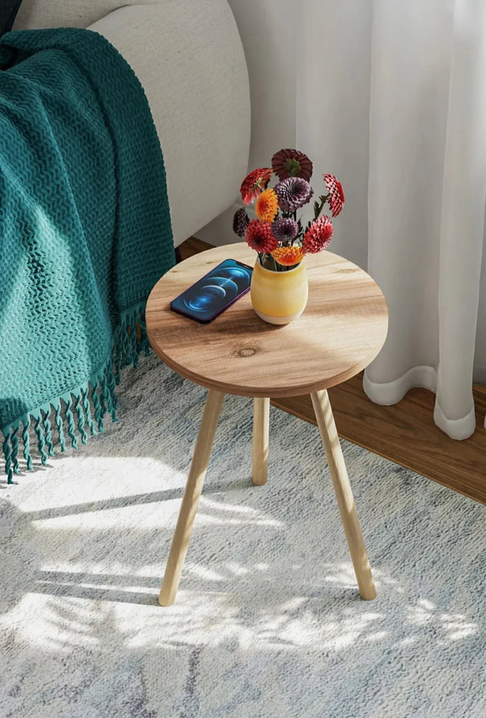 Round wooden- side table - Cataloug