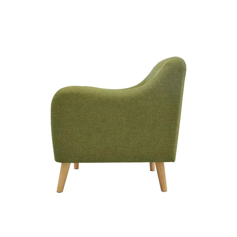 Arm Chair - Beech Wood - Linen Fabric - Green - 80x80x90 cm - Cataloug
