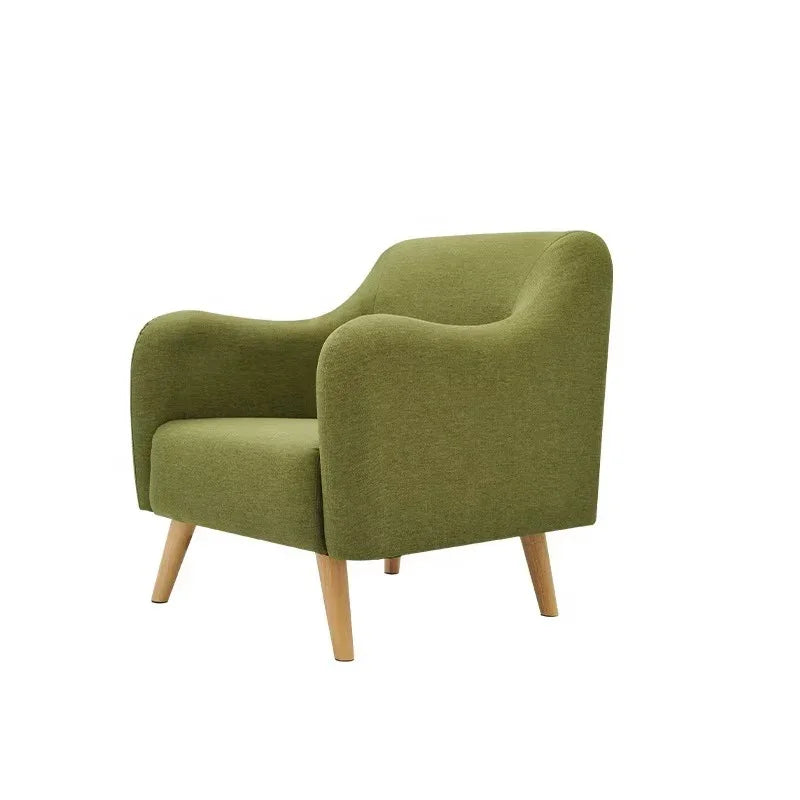 Arm Chair - Beech Wood - Linen Fabric - Green - 80x80x90 cm - Cataloug