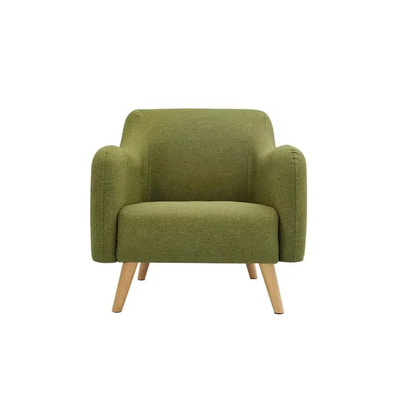 Arm Chair - Beech Wood - Linen Fabric - Green - 80x80x90 cm - Cataloug