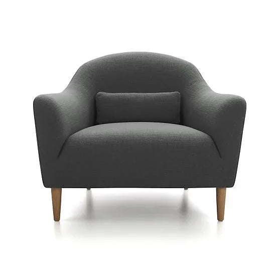 Arm Chair - Beech Wood - Linen Fabric - Grey - 80x80x90 cm - Cataloug