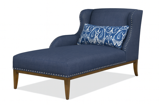 Chaise Lounge-Beech Wood-Linen-Navy-BW.CL.503.0054