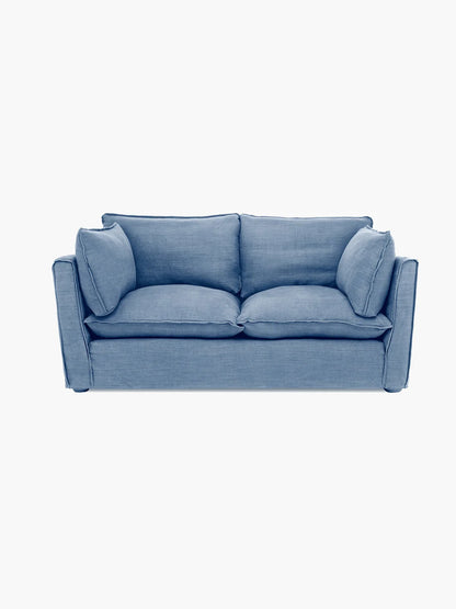 Sofa - Natural Wood - Linen - Multi Color - 166 x 97 x 90 cm