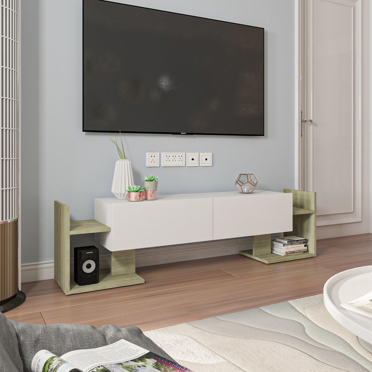 TV Unit - MDF - Multi Color - 160x30x43 cm