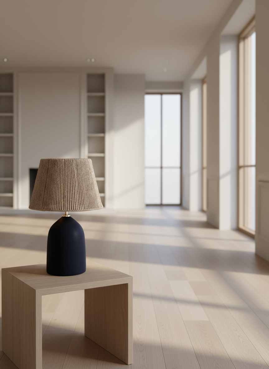 أباجورة - فخار - أسود - ١٥×٣٠ سم