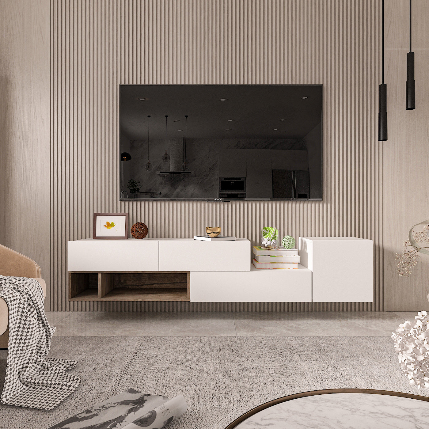 TV Unit - Multi Color - MDF - 200x35x40 cm