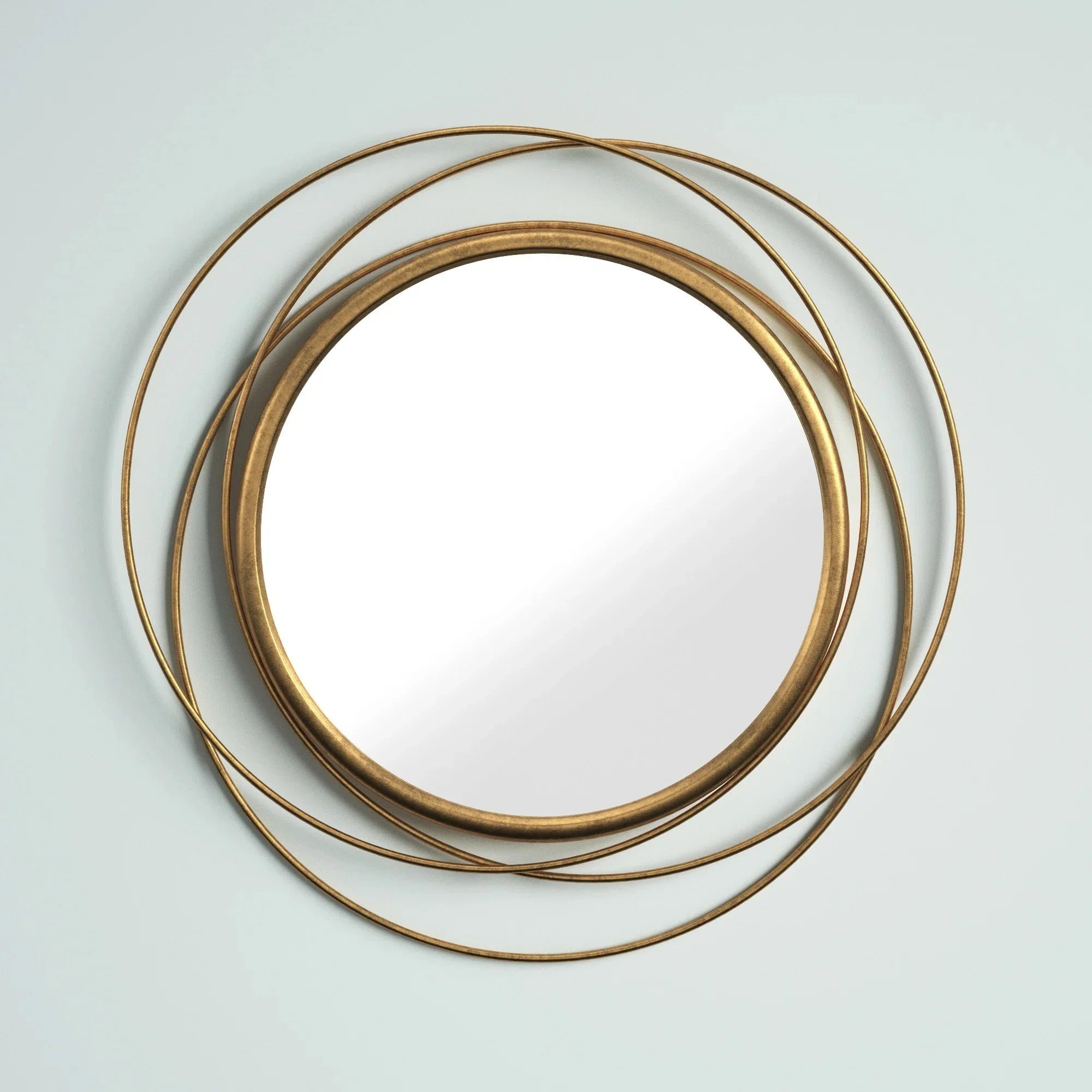 Mirror - Steel - Gold - 80x80 cm