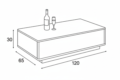 ترابيزة قهوة - خشب ام دي اف - بني - 120x65x30