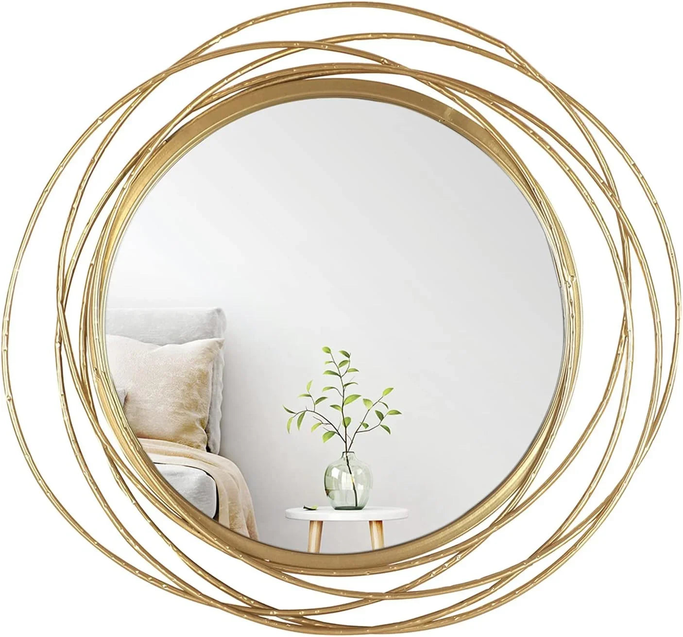 Mirror - Steel - Gold - 80x80 cm