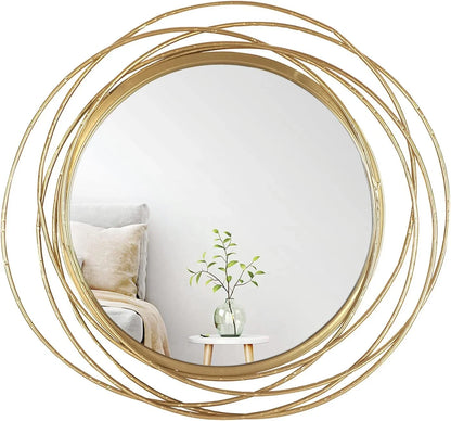 Mirror - Steel - Gold - 80x80 cm