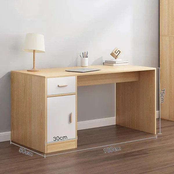 Desk - MDF Wood - Beige & White - 100x50x75 cm - Cataloug