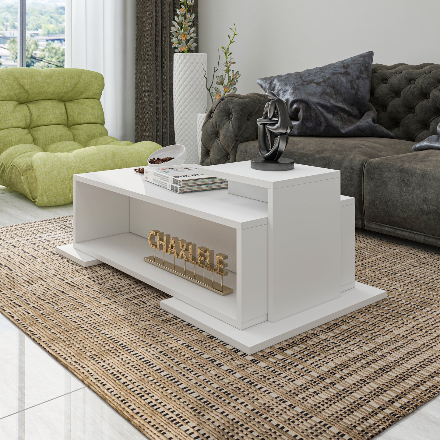 Coffee Table - MDF - Multi Color - 116x60x40 cm