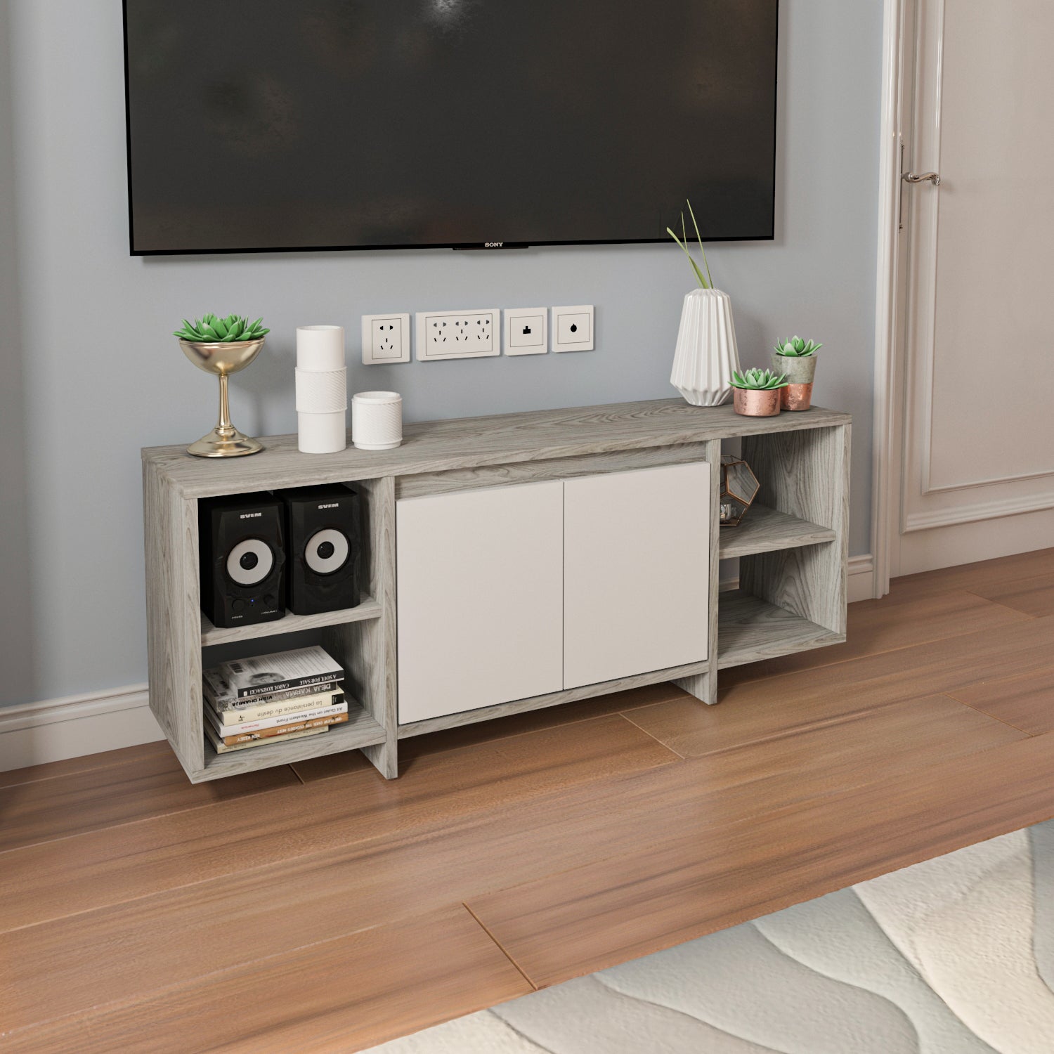 TV Unit - MDF - Multi Color - 120x35x52 cm