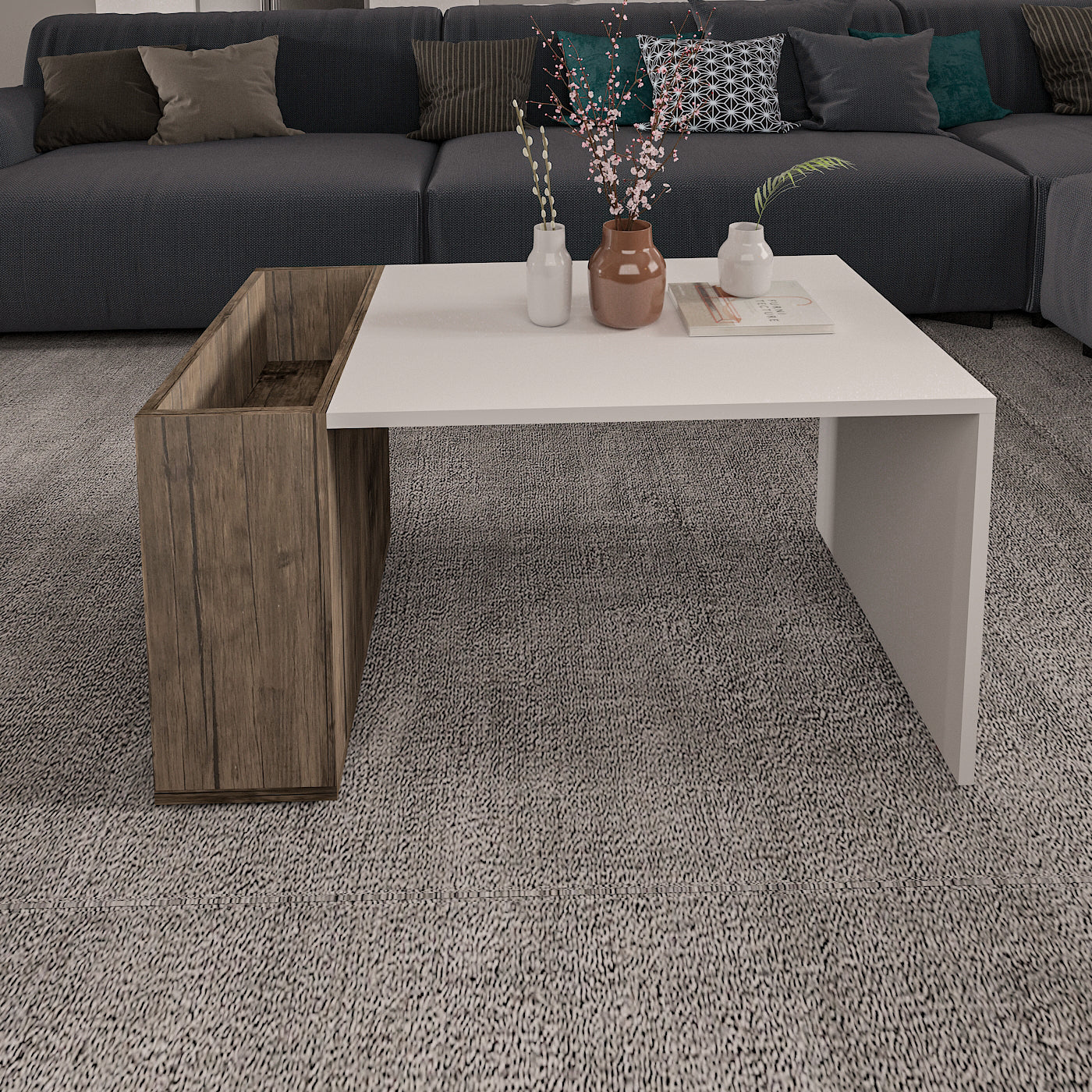 Coffee Table - MDF - Multi Color -90x50x44.70 cm