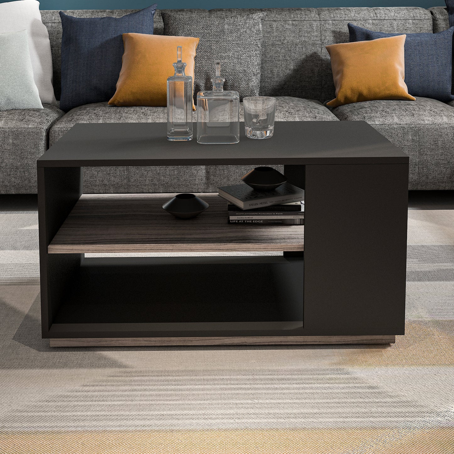 Coffee Table - Multi Color - MDF - 90x50x45 cm