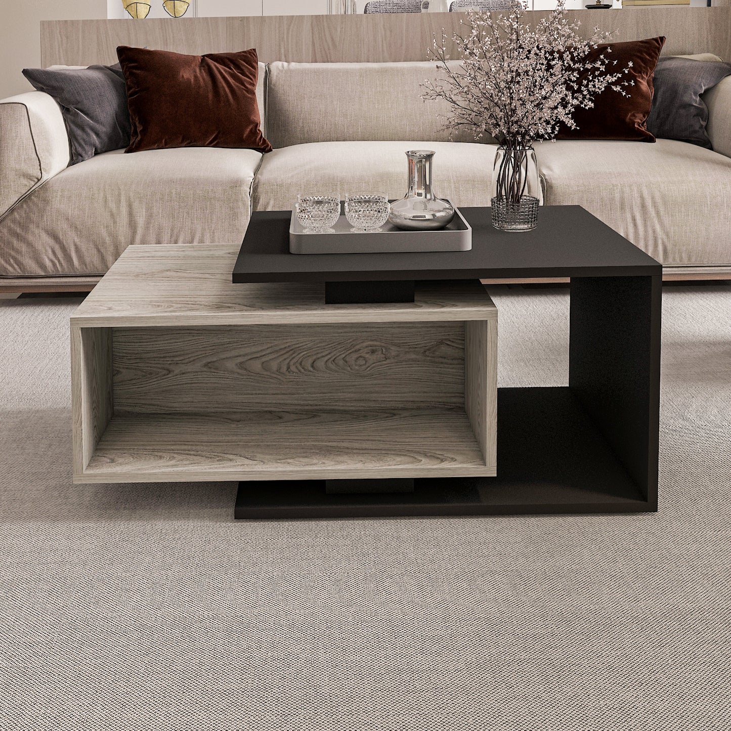 Coffee Table - Multi Color - MDF - 100x50x42 cm