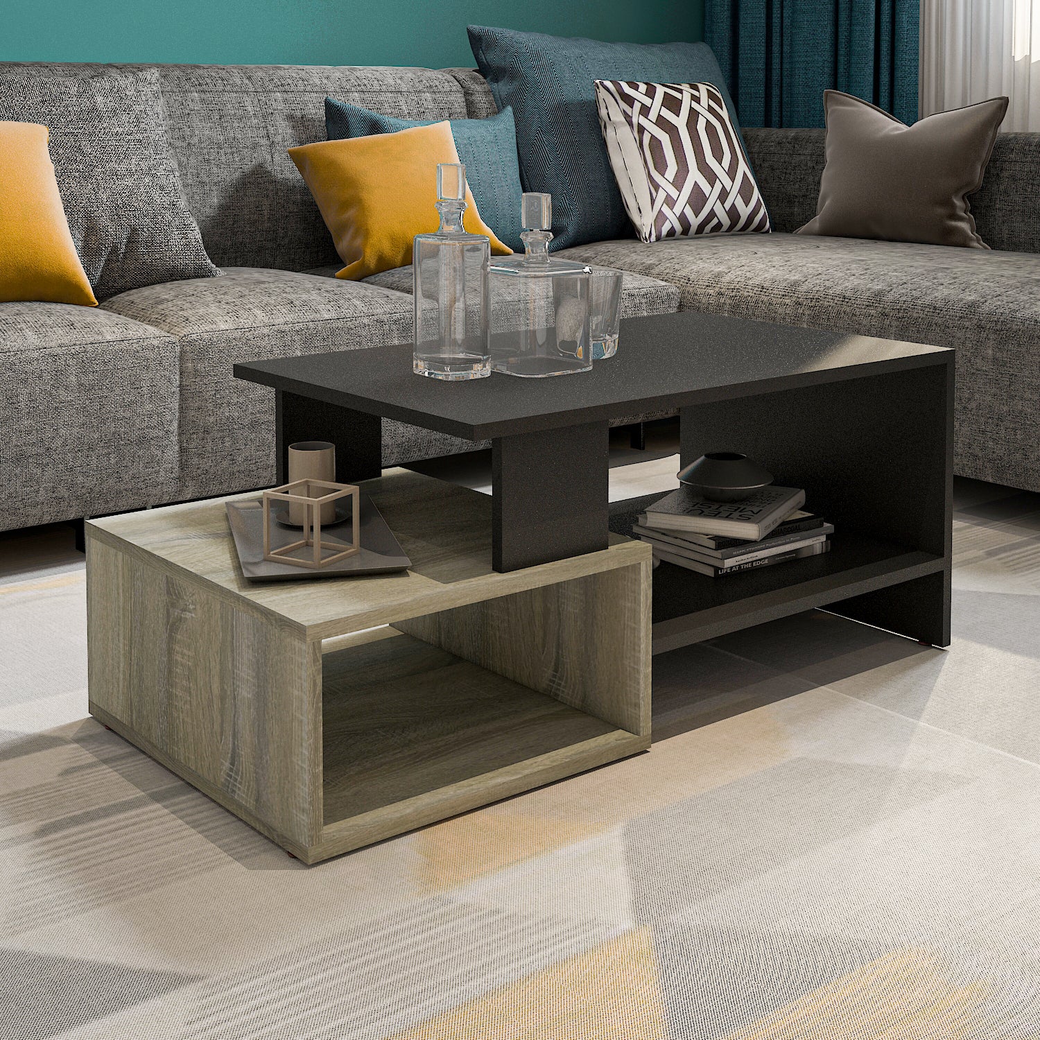 Coffee Table - Multi Color - MDF - 100x50x40 cm