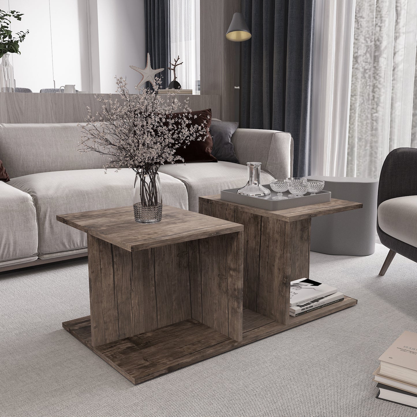 Coffee Table - Multi Color - MDF - 100x50x40 cm