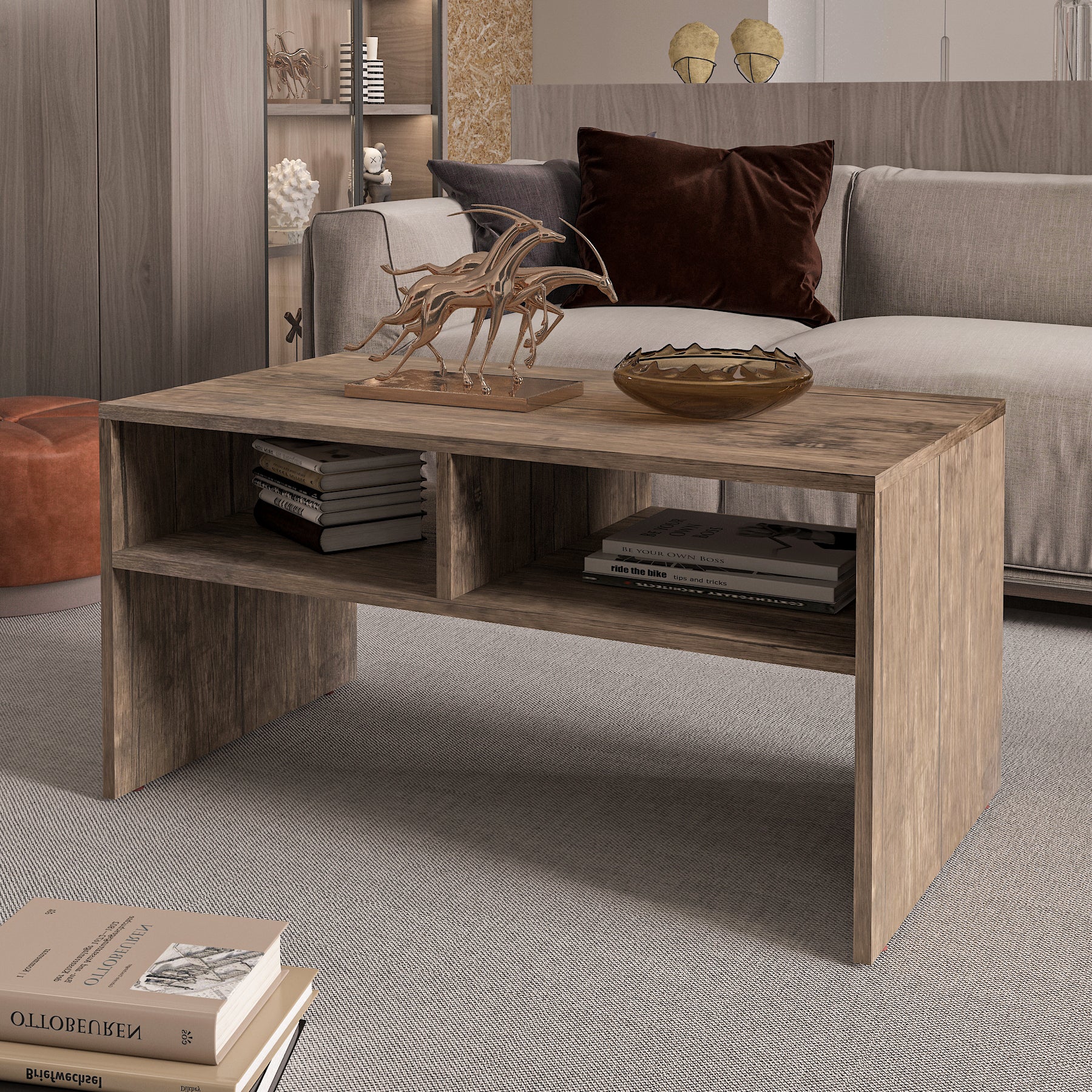 Coffee Table - Multi Color - MDF - 90x50x45 cm