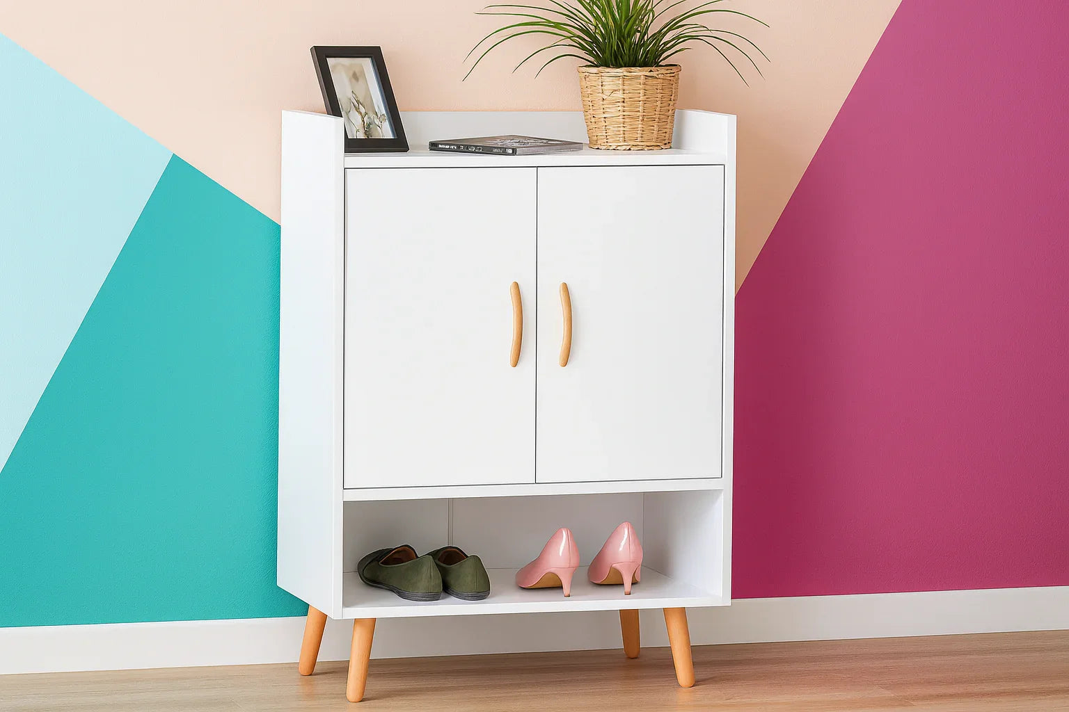 Shoe Rack - MDF wood - White - 70x35x110 cm - Cataloug