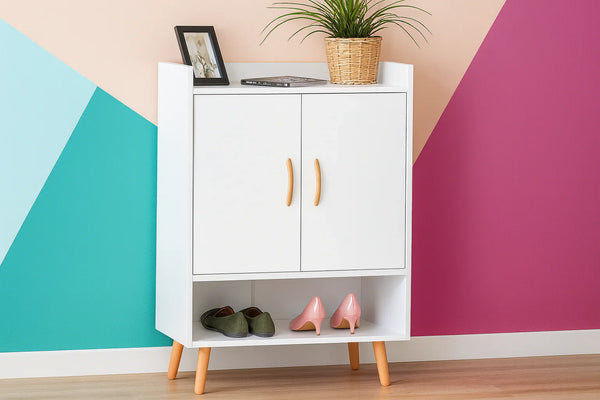 Shoe Rack - MDF wood - White - 70x35x110 cm - Cataloug