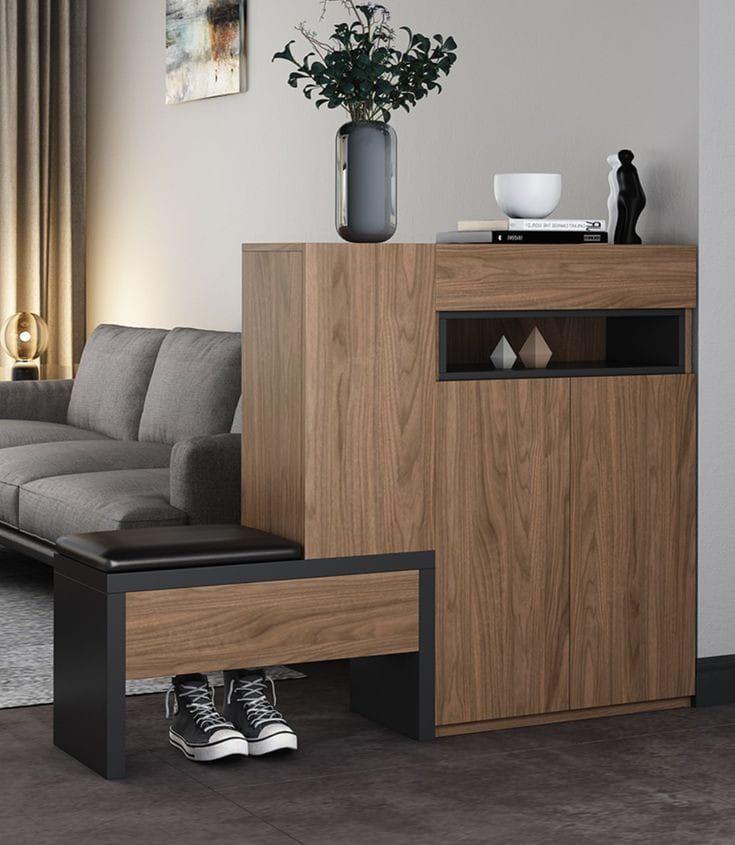 Shoe Rack - MDF wood - Brown - 140x35x100 cm - Cataloug