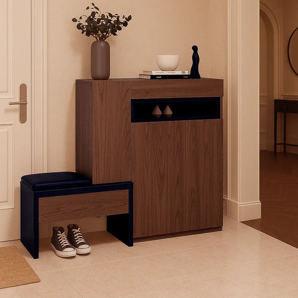 Shoe Rack - MDF wood - Brown - 140x35x100 cm - Cataloug