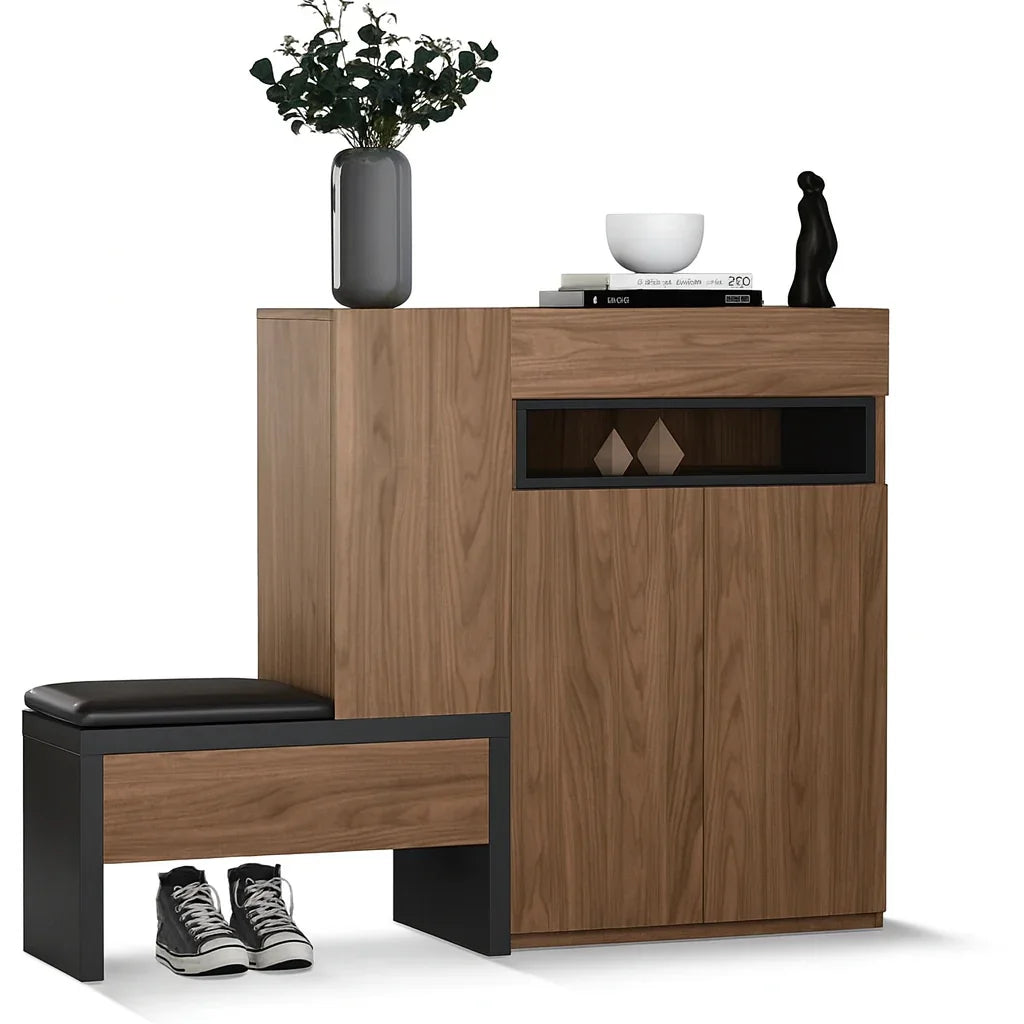 Shoe Rack - MDF wood - Brown - 140x35x100 cm - Cataloug