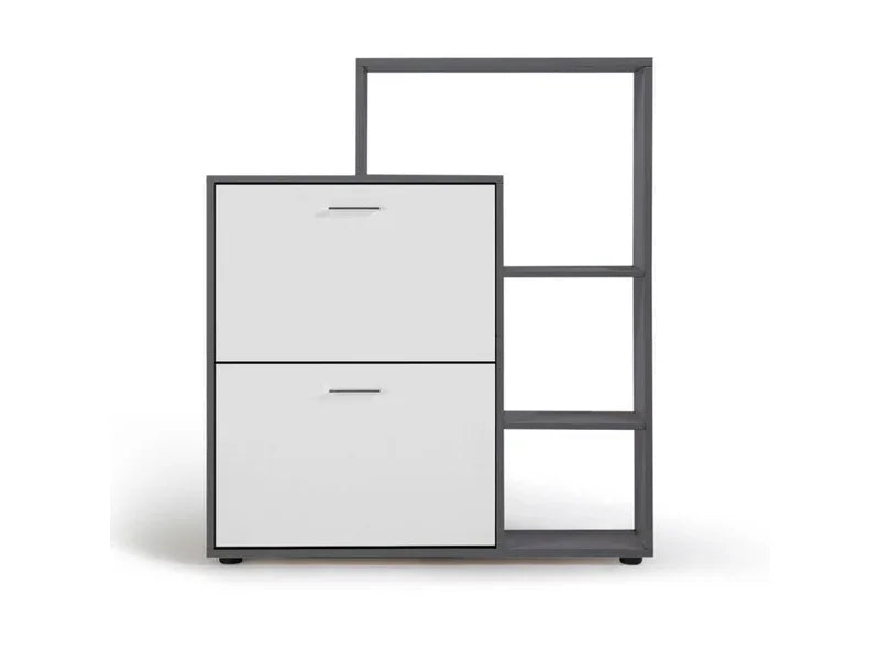Shoe Rack - MDF wood - grey & White - 80x35x100 cm - Cataloug