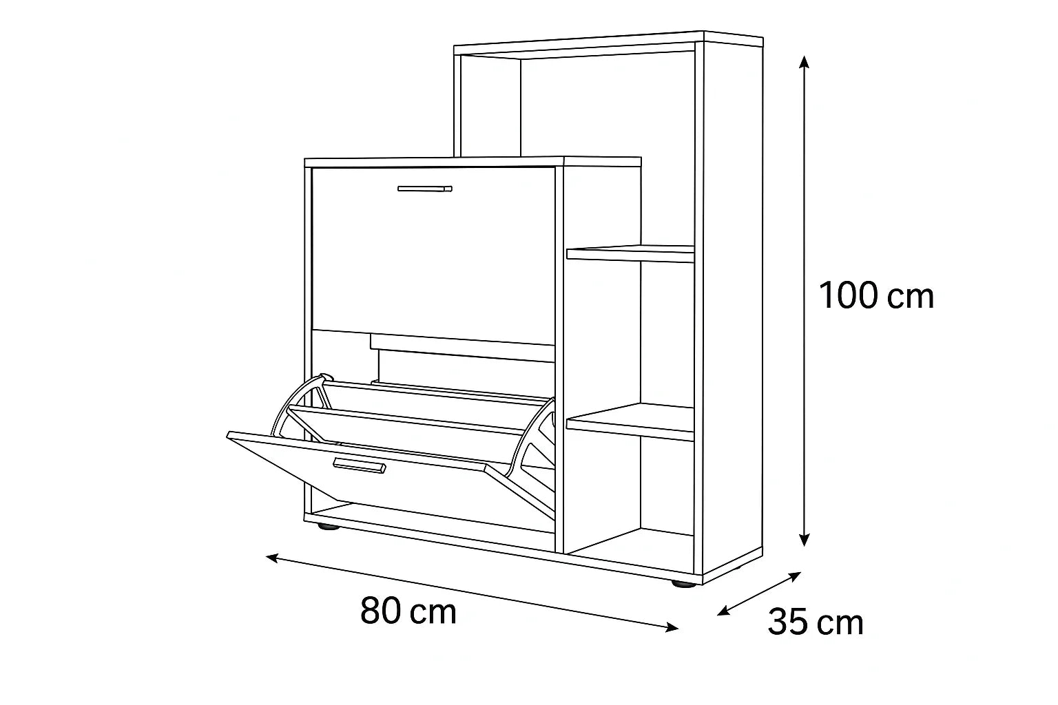 Shoe Rack - MDF wood - grey & White - 80x35x100 cm - Cataloug