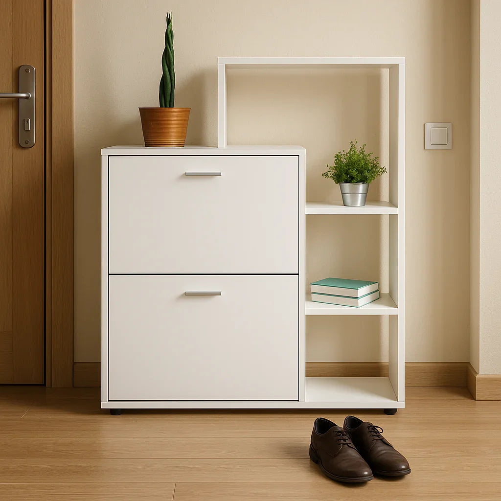 Shoe Rack - MDF wood - White - 80x35x100 cm - Cataloug