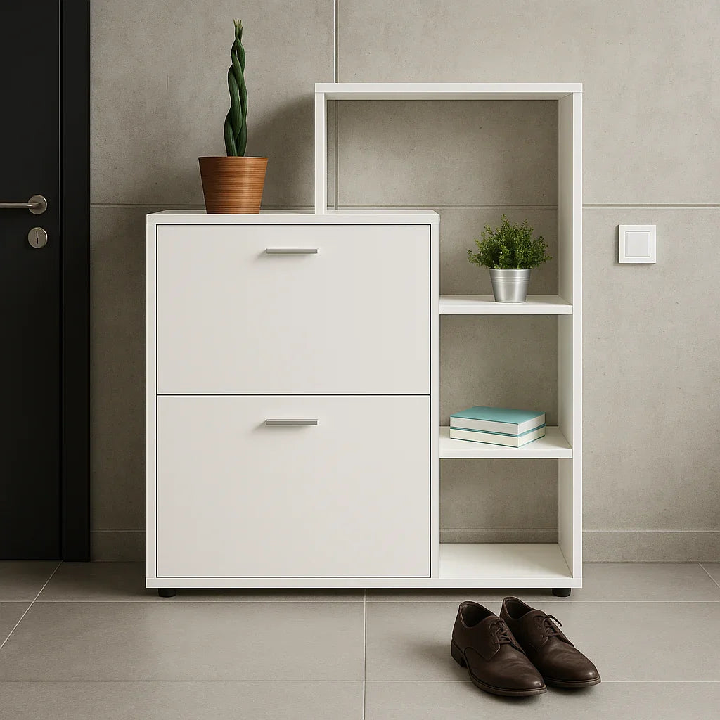 Shoe Rack - MDF wood - White - 80x35x100 cm - Cataloug