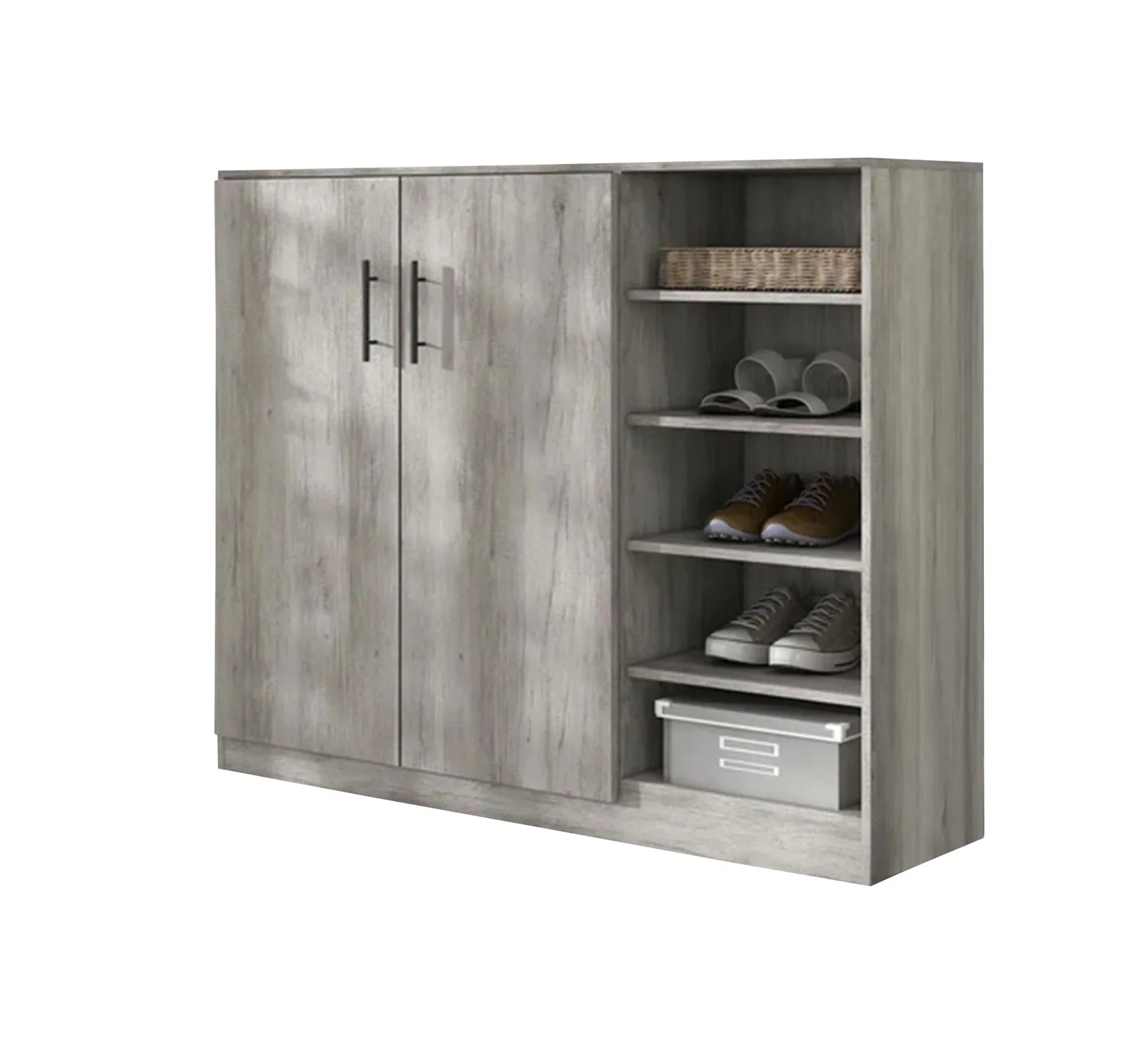 Shoe Rack - MDF wood - grey - 120x35x100 cm - Cataloug