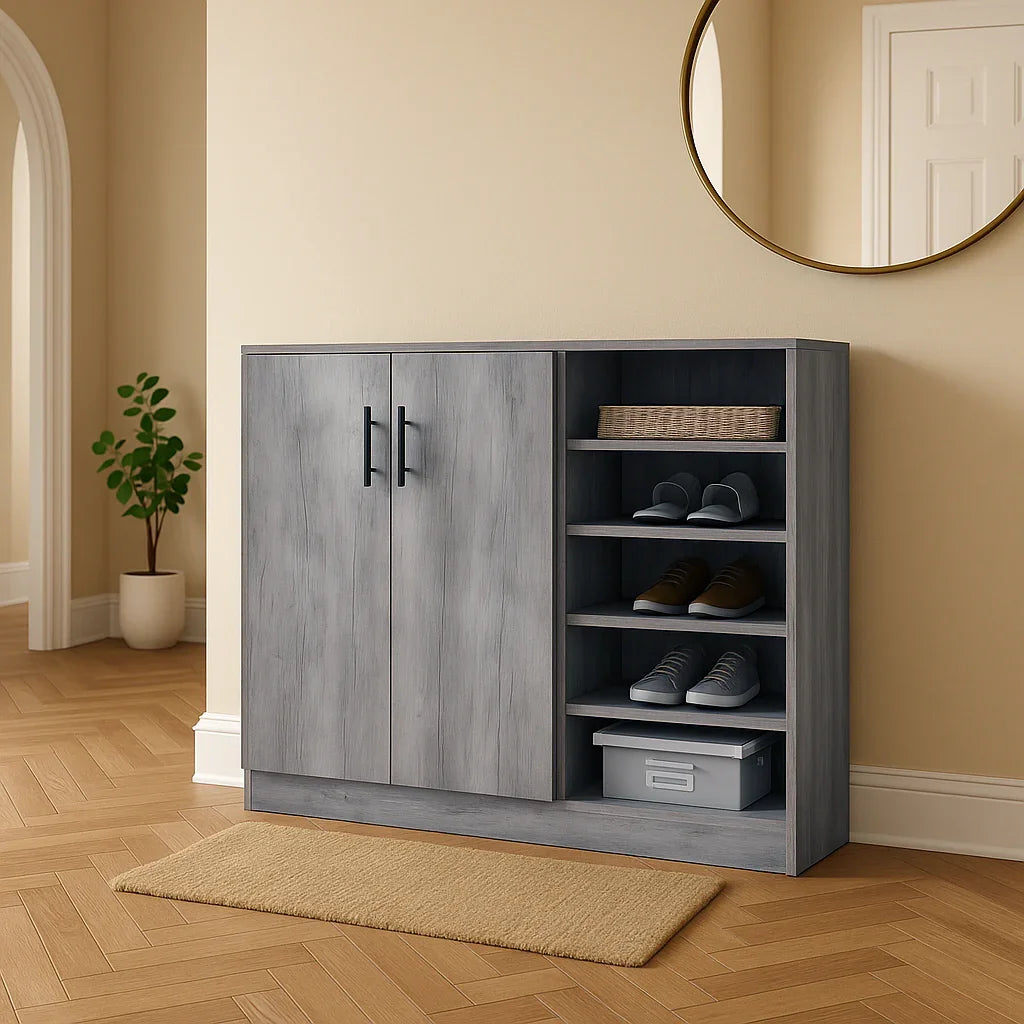 Shoe Rack - MDF wood - grey - 120x35x100 cm - Cataloug