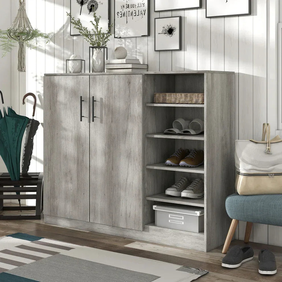 Shoe Rack - MDF wood - grey - 120x35x100 cm - Cataloug