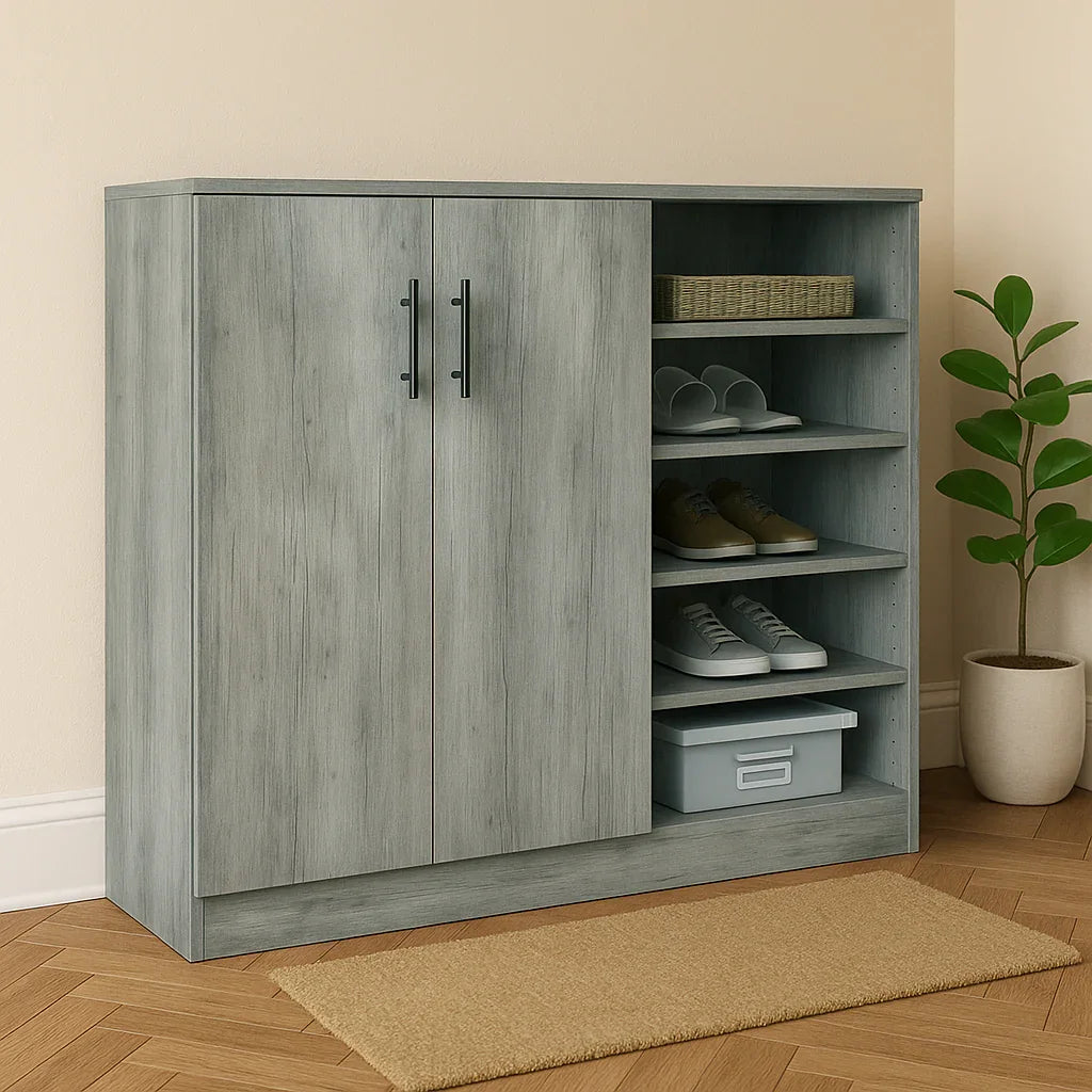 Shoe Rack - MDF wood - grey - 120x35x100 cm - Cataloug