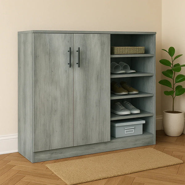 Shoe Rack - MDF wood - grey - 120x35x100 cm - Cataloug