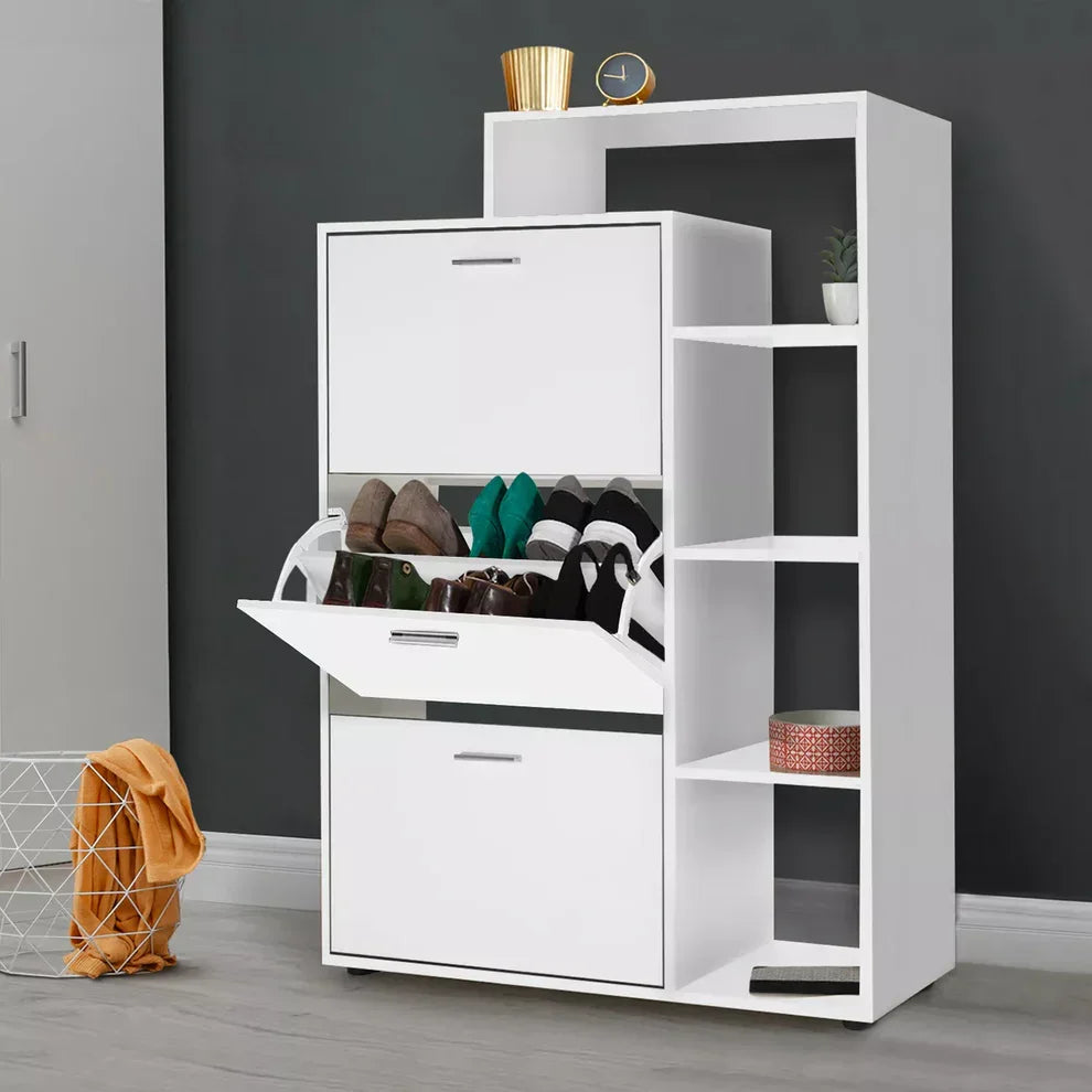 Shoe Rack - MDF wood - White - 80x35x120 cm - Cataloug