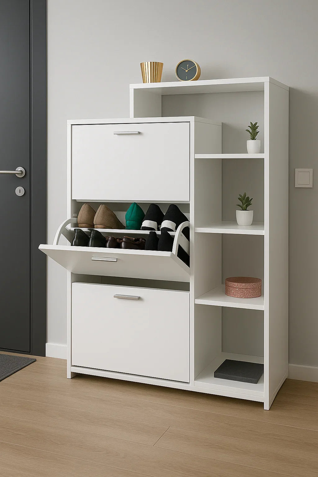 Shoe Rack - MDF wood - White - 80x35x120 cm - Cataloug