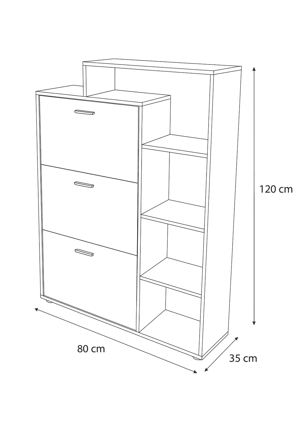 Shoe Rack - MDF wood - Beige & grey - 80x35x120 cm - Cataloug