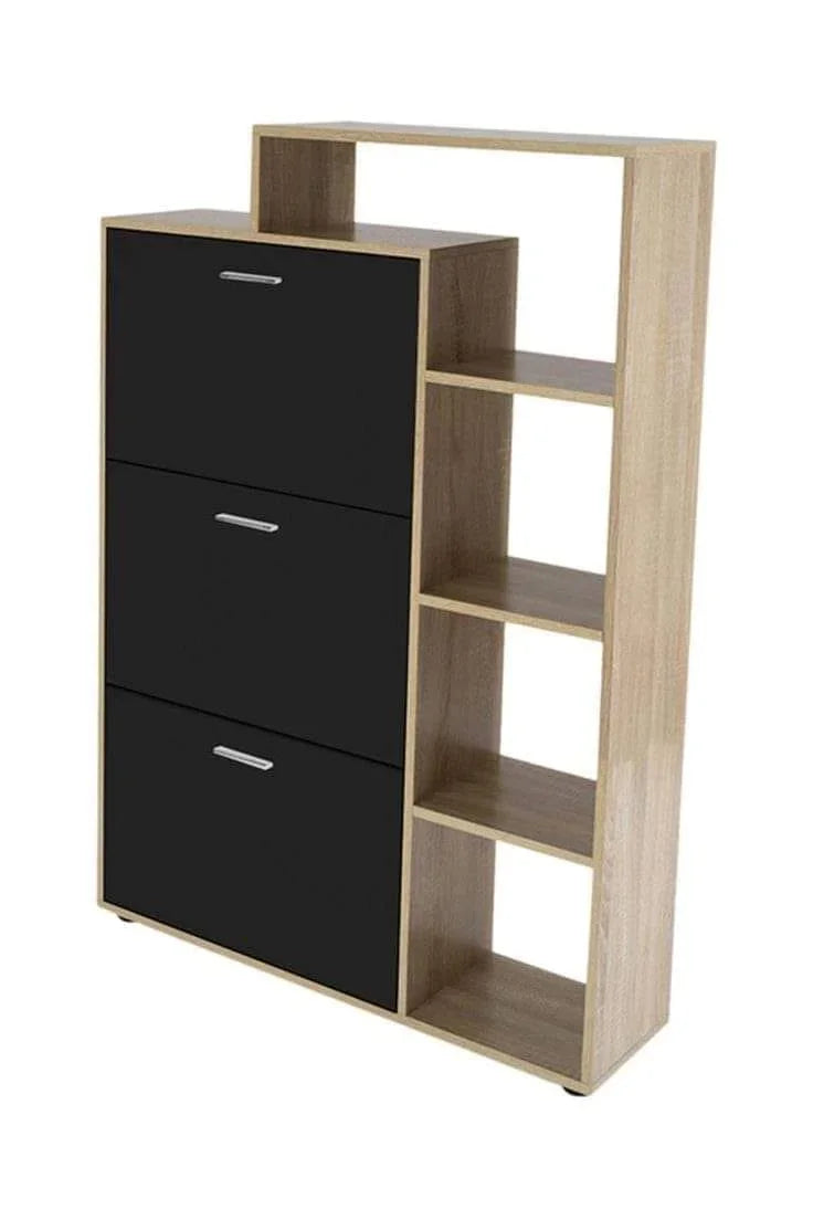 Shoe Rack - MDF wood - Beige & grey - 80x35x120 cm - Cataloug