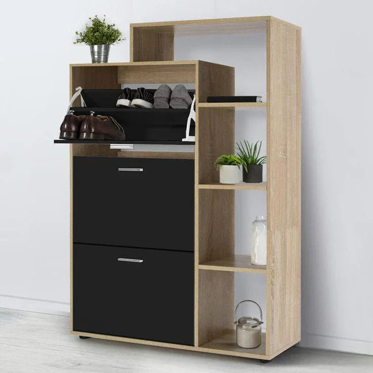 Shoe Rack - MDF wood - Beige & grey - 80x35x120 cm - Cataloug