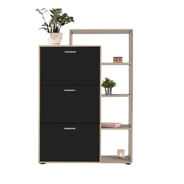 Shoe Rack - MDF wood - Beige & grey - 80x35x120 cm - Cataloug