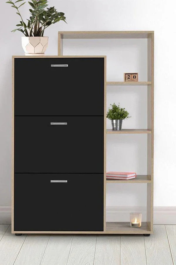 Shoe Rack - MDF wood - Beige & grey - 80x35x120 cm - Cataloug