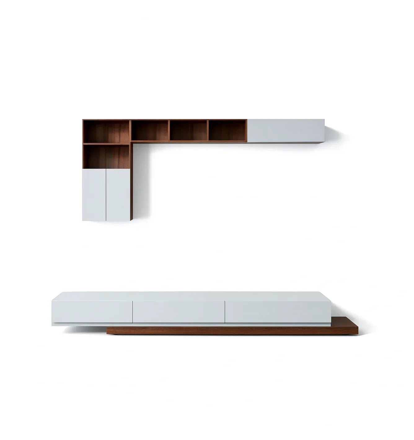 Bundle of TV Table and Coffee Table - MDF wood - Brown & White - Cataloug