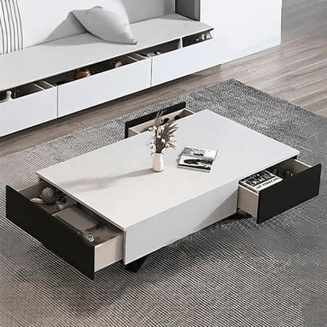 Bundle of TV Table and Coffee Table - MDF wood - White & Black - Cataloug