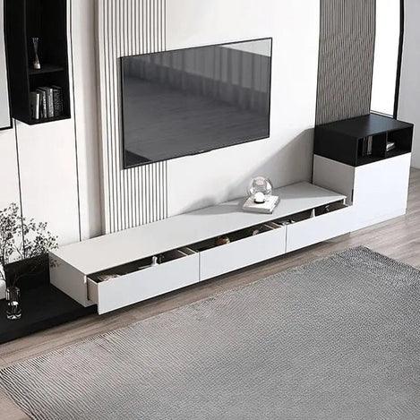 Bundle of TV Table and Coffee Table - MDF wood - White & Black - Cataloug